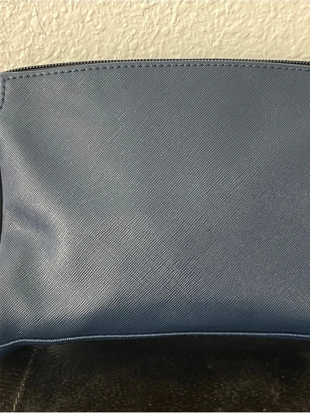 Salvatore Ferragamo Navy and Black Cosmetic Bag with Detachable Keychain